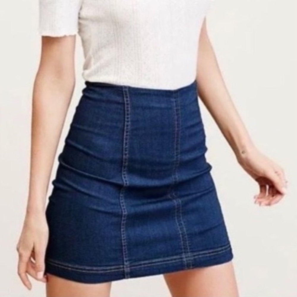 Bundle Free People Denim Skirt & Talbots collection, fluter hem skirt